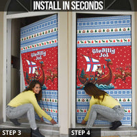 Faroe Islands Viking Santa Christmas Door Cover Funny Reindeer Norse Xmas - Wonder Print Shop