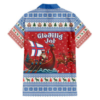 Faroe Islands Viking Santa Christmas Family Matching Off The Shoulder Long Sleeve Dress and Hawaiian Shirt Funny Reindeer Norse Xmas - Wonder Print Shop