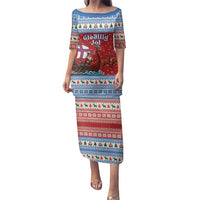 Faroe Islands Viking Santa Christmas Family Matching Puletasi and Hawaiian Shirt Funny Reindeer Norse Xmas - Wonder Print Shop