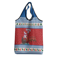 Faroe Islands Viking Santa Christmas Grocery Bag Funny Reindeer Norse Xmas - Wonder Print Shop