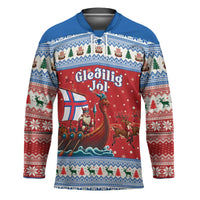 Faroe Islands Viking Santa Christmas Hockey Jersey Funny Reindeer Norse Xmas - Wonder Print Shop