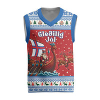 Faroe Islands Viking Santa Christmas Knitted V-Neck Vest Funny Reindeer Norse Xmas - Wonder Print Shop