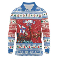 Faroe Islands Viking Santa Christmas Long Sleeve Polo Shirt Funny Reindeer Norse Xmas - Wonder Print Shop