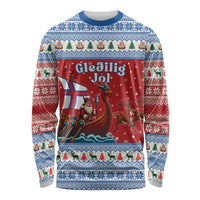Faroe Islands Viking Santa Christmas Long Sleeve Shirt Funny Reindeer Norse Xmas - Wonder Print Shop