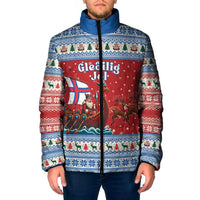 Faroe Islands Viking Santa Christmas Padded Jacket Funny Reindeer Norse Xmas - Wonder Print Shop