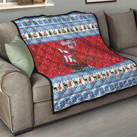 Faroe Islands Viking Santa Christmas Quilt Funny Reindeer Norse Xmas - Wonder Print Shop