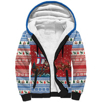 Faroe Islands Viking Santa Christmas Sherpa Hoodie Funny Reindeer Norse Xmas - Wonder Print Shop