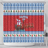 Faroe Islands Viking Santa Christmas Shower Curtain Funny Reindeer Norse Xmas - Wonder Print Shop
