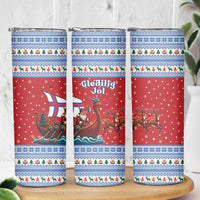 Faroe Islands Viking Santa Christmas Skinny Tumbler Funny Reindeer Norse Xmas - Wonder Print Shop