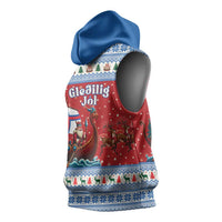 Faroe Islands Viking Santa Christmas Sleeveless Hoodie Funny Reindeer Norse Xmas - Wonder Print Shop