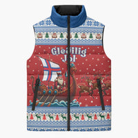 Faroe Islands Viking Santa Christmas Sleeveless Puffer Jacket Funny Reindeer Norse Xmas - Wonder Print Shop