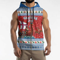 Faroe Islands Viking Santa Christmas Sleeveless Zip Hoodie Funny Reindeer Norse Xmas - Wonder Print Shop