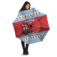 Faroe Islands Viking Santa Christmas Umbrella Funny Reindeer Norse Xmas - Wonder Print Shop