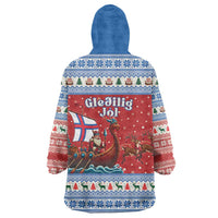 Faroe Islands Viking Santa Christmas Wearable Blanket Hoodie Funny Reindeer Norse Xmas - Wonder Print Shop