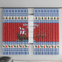 Faroe Islands Viking Santa Christmas Window Curtain Funny Reindeer Norse Xmas - Wonder Print Shop