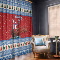 Faroe Islands Viking Santa Christmas Window Curtain Funny Reindeer Norse Xmas - Wonder Print Shop