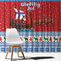 Faroe Islands Viking Santa Christmas Window Curtain Funny Reindeer Norse Xmas - Wonder Print Shop