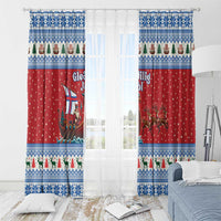Faroe Islands Viking Santa Christmas Window Curtain Funny Reindeer Norse Xmas - Wonder Print Shop