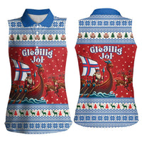 Faroe Islands Viking Santa Christmas Women Sleeveless Polo Shirt Funny Reindeer Norse Xmas - Wonder Print Shop