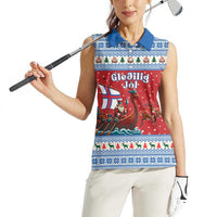 Faroe Islands Viking Santa Christmas Women Sleeveless Polo Shirt Funny Reindeer Norse Xmas - Wonder Print Shop