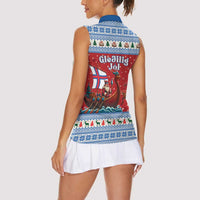 Faroe Islands Viking Santa Christmas Women Sleeveless Polo Shirt Funny Reindeer Norse Xmas - Wonder Print Shop