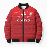 Custom World Football 2026 Switzerland Bomber Puffer Jacket Schweiz Hopp Schwiiz - Wonder Print Shop