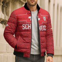 Custom World Football 2026 Switzerland Bomber Puffer Jacket Schweiz Hopp Schwiiz - Wonder Print Shop