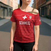 Custom World Football 2026 Switzerland Cross Shoulder Shirt Schweiz Hopp Schwiiz - Wonder Print Shop