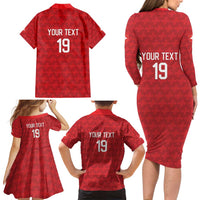Custom World Football 2026 Switzerland Family Matching Long Sleeve Bodycon Dress and Hawaiian Shirt Schweiz Hopp Schwiiz - Wonder Print Shop