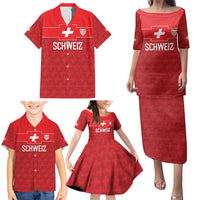 Custom World Football 2026 Switzerland Family Matching Puletasi and Hawaiian Shirt Schweiz Hopp Schwiiz - Wonder Print Shop