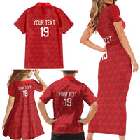 Custom World Football 2026 Switzerland Family Matching Short Sleeve Bodycon Dress and Hawaiian Shirt Schweiz Hopp Schwiiz - Wonder Print Shop
