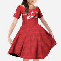 Custom World Football 2026 Switzerland Kid Short Sleeve Dress Schweiz Hopp Schwiiz - Wonder Print Shop