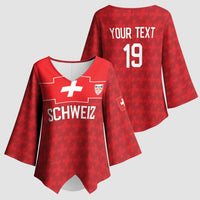 Custom World Football 2026 Switzerland Kimono Sleeve Blouse Schweiz Hopp Schwiiz - Wonder Print Shop