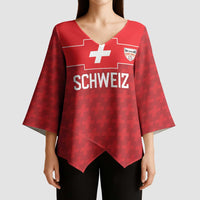 Custom World Football 2026 Switzerland Kimono Sleeve Blouse Schweiz Hopp Schwiiz - Wonder Print Shop