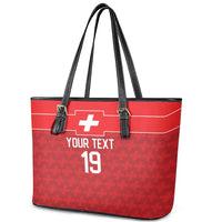 Custom World Football 2026 Switzerland Leather Tote Bag Schweiz Hopp Schwiiz - Wonder Print Shop
