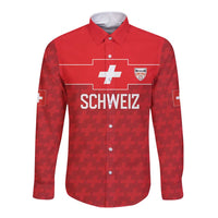 Custom World Football 2026 Switzerland Long Sleeve Button Shirt Schweiz Hopp Schwiiz - Wonder Print Shop