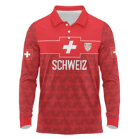 Custom World Football 2026 Switzerland Long Sleeve Polo Shirt Schweiz Hopp Schwiiz - Wonder Print Shop