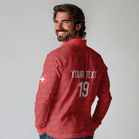 Custom World Football 2026 Switzerland Long Sleeve Polo Shirt Schweiz Hopp Schwiiz - Wonder Print Shop