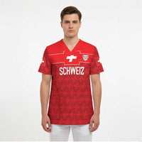 Custom World Football 2026 Switzerland Scrub Top Schweiz Hopp Schwiiz - Wonder Print Shop