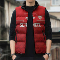 Custom World Football 2026 Switzerland Sleeveless Puffer Jacket Schweiz Hopp Schwiiz - Wonder Print Shop