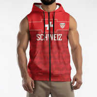 Custom World Football 2026 Switzerland Sleeveless Zip Hoodie Schweiz Hopp Schwiiz - Wonder Print Shop