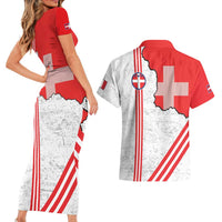 Italy Piedmont Couples Matching Short Sleeve Bodycon Dress and Hawaiian Shirt Map With Flag Style - Wonder Print Shop