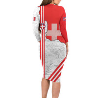 Italy Piedmont Family Matching Long Sleeve Bodycon Dress and Hawaiian Shirt Map With Flag Style - Wonder Print Shop