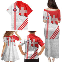 Italy Piedmont Family Matching Puletasi and Hawaiian Shirt Map With Flag Style - Wonder Print Shop