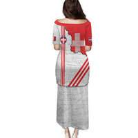 Italy Piedmont Family Matching Puletasi and Hawaiian Shirt Map With Flag Style - Wonder Print Shop