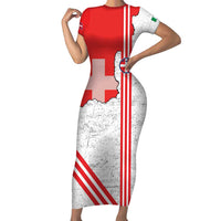 Italy Piedmont Family Matching Short Sleeve Bodycon Dress and Hawaiian Shirt Map With Flag Style - Wonder Print Shop