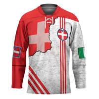 Italy Piedmont Hockey Jersey Map With Flag Style - Wonder Print Shop