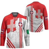 Italy Piedmont Hockey Jersey Map With Flag Style - Wonder Print Shop