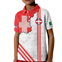 Italy Piedmont Kid Polo Shirt Map With Flag Style - Wonder Print Shop