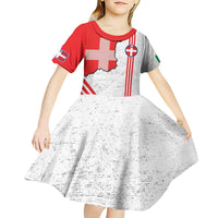 Italy Piedmont Kid Short Sleeve Dress Map With Flag Style - Wonder Print Shop